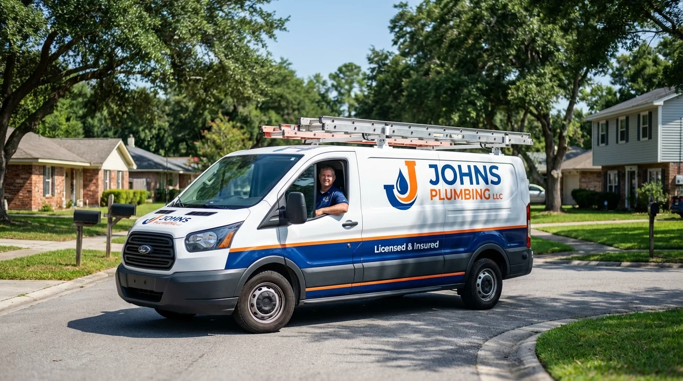 Johns Plumbing LLC service van in Tonkawa, OK