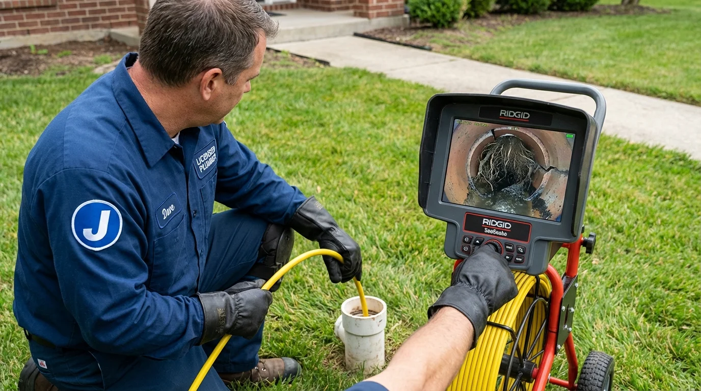 Sewer camera inspection being performed by Johns Plumbing LLC in Tonkawa